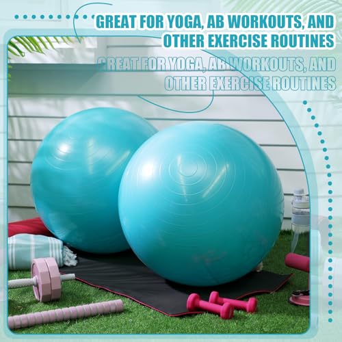 Leyndo 4 Pcs 26 Inch Yoga Exercise Ball Pilates - color: Turquoise Color