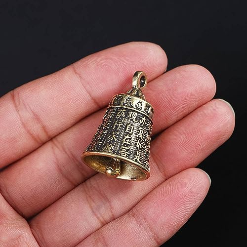 Vctitil 6 Pcs Buddhist Supplies Set-Mini Brass Sakyamuni Buddha Ornament,Heart Sutra Bell,Brass Bell,Buddhist Cylindrical Box,for Car Pendant,Home Decor