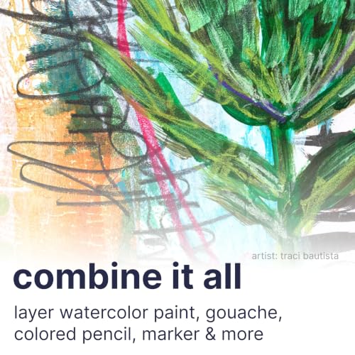 Strathmore 400 Series Mixed Media Paper Art Book, White, 5.5x8.5 in | Great for arts, crafts, displays, presentations and classroom projects - size: 5.5x8.5 inch, style: Side Wire