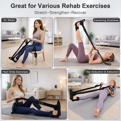 SPRING SEAON Knee Replacement Recovery Aids, Leg Stretcher Strap Kit - color: Black