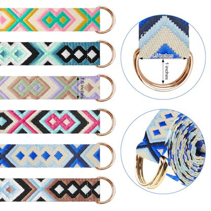 6 Packs Yoga Strap for Stretching Yoga Belt Adjustable Straps for Non Elastic Stretching Strap Exercise Straps for Pilates - color: Geometric Style