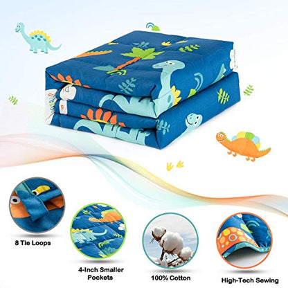 Sivio Cotton Weighted Blanket for Sleeping, 36"x48" 3 lbs, Blue Dinosaur - color: Blue Dinosaur, size: 36"x 48" 3lbs