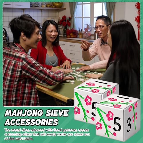 2 Pcs Mahjong Dice Metal, Classic, Silver Pink | D6 Mah Jong Dice,Standard Size Mahjong Dice, Durable Material, Replacement for Lost Dice, Board Game Mahjong Supplies - color: Silver Pink, size: Classic