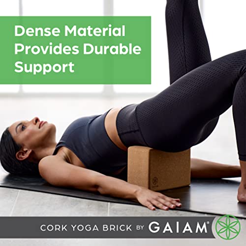 Gaiam Yoga Block - Supportive Latex-Free Eva Foam - Soft Non-Slip Surface with Beveled Edges for Yoga, Pilates, Meditation - color: Cork, style: 1 Block