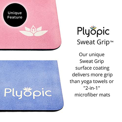 Plyopic All In One Yoga Mat | Luxury Sweat-Grip Mat/Towel Combo | Ideal for Yoga, Hot Yoga, Bikram, Pilates, Workout & Exercise | Eco-Friendly Natural Rubber - color: Ombre
