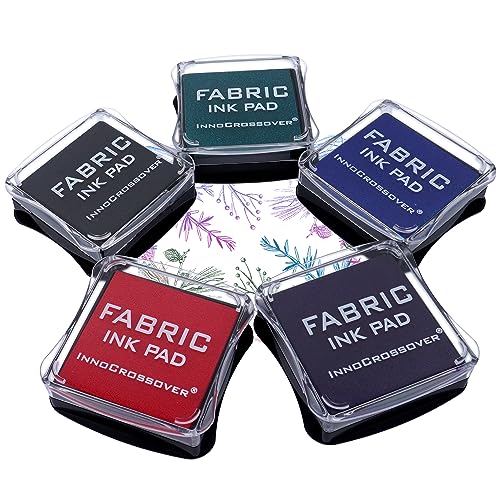 5-Pack Fabric Pigment Ink Pads in 5 Colors for Rubber Stamps & Crafts | Safe, non-toxic pigment ink. Ideal for card making supplies and stamping on wood, fabric, and paper surfaces.