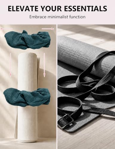 Yoga Mat Scrunchie Yoga Mat Strap Carrier Pilates Mat Holder | Holds Your Yoga Mat in Style, Adjustable & Stretchy Yoga Mat Band, Fits Most Standard Yoga Mats (mat not included),Yoga Gifts - color: Dark Green