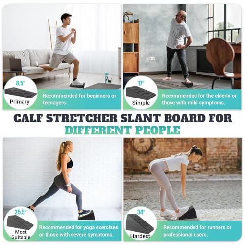 Squat Wedge Block, 960 LBS Weight Capacity, Slant Board for Calf Stretching - color: Black&Purple