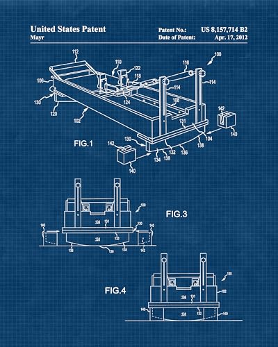 STARS BY NATURE Classic Pilates Machines Patent Prints - color: Blue
