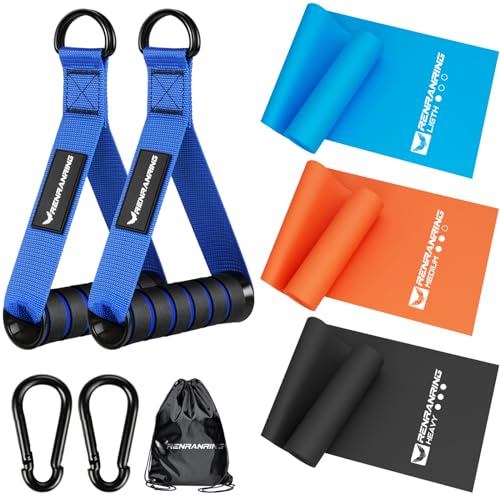 RENRANRING Resistance Bands and Exercise Handles, 5.9ft Exercise Bands for Physical Therapy, Stretch, Recovery, Pilates, Rehab, Strength Training Equipment