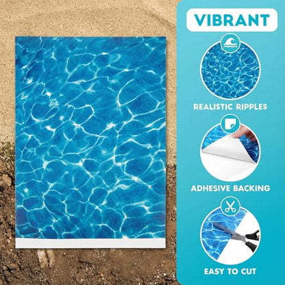 Garneck 5pcs Artificial Water Effect Sheet Self Adhesive - Fake Ocean Lake & River Scenery Effect Stream Pattern Sticker for Miniature Train Village Model Diorama Dollhouse Landscape DIY Decoration