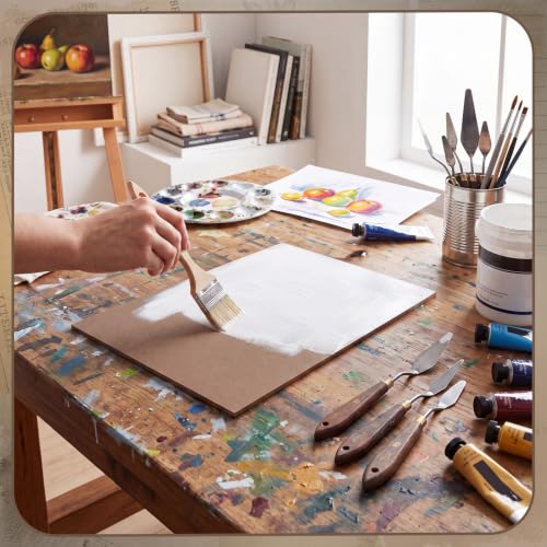 Spakon 4 Pcs Art Supply Hardboard Wood Painting Panel 11 x 14 Drawing Board, 1/8 Inch Flat Profile Board Watercolor Boards for Painting Art Crafts Paint Pouring Acrylic Oil - size: 11 x 14 Inch