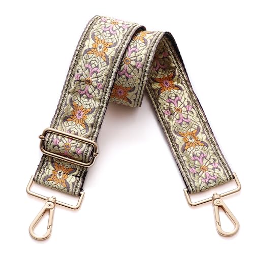 S-Jacorry Purse Strap Replacement Crossbody Wide Shoulder Strap Adjustable Canvas Straps Handbag Strap Replacement Belts - color: Gold Buckel-911