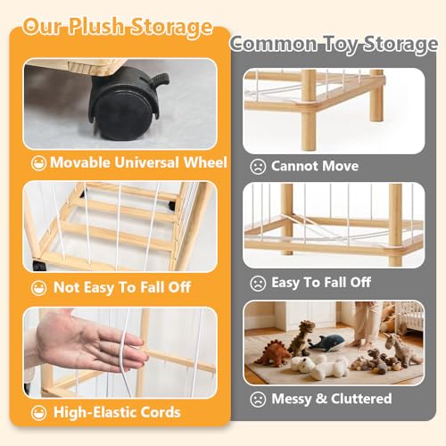 Extra-Large Stuffed Animal Zoo Storage, 3-Tier Wooden Organizer