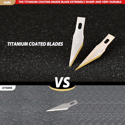 EHDIS Precision Craft Hobby Knife Blades # 11 Titanium Coated Blade Refill Hobby Art Blades Cutting Tool with Storage Case for Craft, Hobby, Scrapbooking, Stencil-20 Pack (Pack of 20) - size: Pack of 20