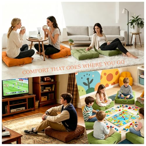 2-Pack Square Meditation Yoga Pillows for Sitting on Floor 18x18 in - color: Dark Grey