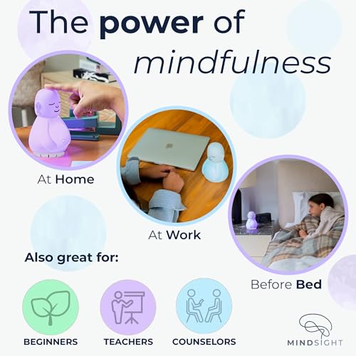 Mindsight 'Original Breathing Buddha' Guided Visual Meditation | 3 Modes to Slow Your Breathing & Calm Your Mind | Stress & Anxiety Relief | Wellness Gift | Adults, Kids, Classrooms | USB Rechargeable - size: Buddha (Sound)