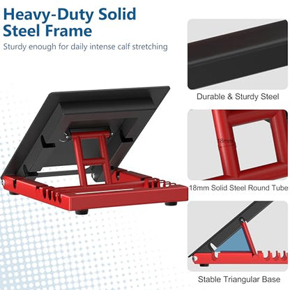 Adjustable Steel Slant Board for Calf Stretching, 5 Angles, 650 lb