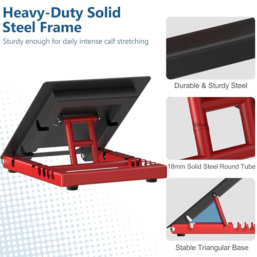 Adjustable Steel Slant Board for Calf Stretching, 5 Angles, 650 lb
