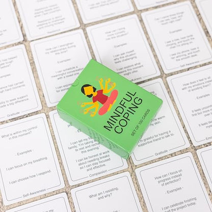 100 Coping Skills Cards for Teens & Adults, Ages 12+ – Mindfulness, Self-Care and Stress Management Activities for Emotional Wellness, Reflection and Calm - style: Coping Activity Cards