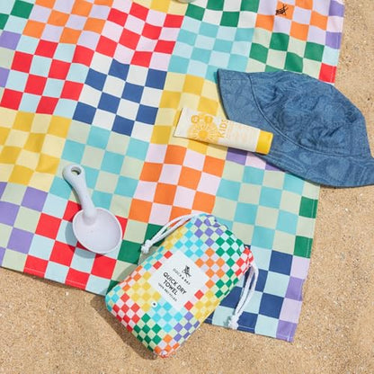Dock & Bay Kid's Towel - Quick Dry, Sand Free - Compact, Lightweight - 100% Recycled - Includes Bag - Check Me Out - Large (160x90cm, 63x35) - color: Check Me Out, size: Large (160x90cm, 63x35")