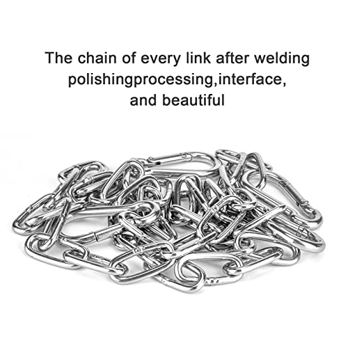 Hanging Chair Chain Set of 2 Stainless Steel Heavy Duty Hanging Kits with 4 Carabiners Hammock Chair Hardware for Indoor Outdoor Playground Hanging Chair Hammock Chair Punching Bags - 23.62"