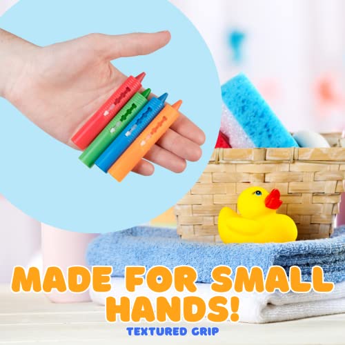 Bath Crayons Set, 12 Colors with Mesh Storage Bag, Non-Toxic Tub Fun | Creative Bath Play Activity, Easy Cleanup, Bright Colors Spark Imagination, Durable Design, Great for Summer Water Fun