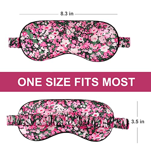 OLESILK 100% Natural Mulberry Silk Sleep Eye Mask Block Out Light, Fashion Printed Eye Mask Blindfold for Women Men Full Night Sleeping, Chic Eye Cover Eyeshade, Pattern 3 - color: Pattern 2