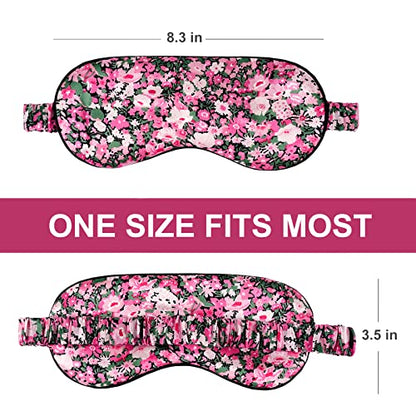 OLESILK 100% Natural Mulberry Silk Sleep Eye Mask Block Out Light, Fashion Printed Eye Mask Blindfold for Women Men Full Night Sleeping, Chic Eye Cover Eyeshade, Pattern 3 - color: Pattern 2
