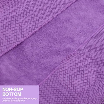 Kolti Hot Yoga Towel Non-Slip Yoga Mat with Grip Dot Towel Ultra-Absorbent Microfiber Towel for Hot Yoga, Pilates, Bikram and Workout Gear 24"x 72"