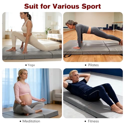 3 Inch Thick Yoga Mat 72 * 32 * 3 inch Extra Thick Exercise Mats Non-Slip Workout Mat for Pilates, Fitness, Gym, Stretching - color: Grey