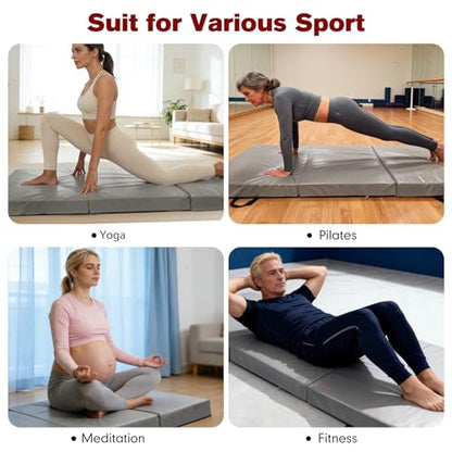 3 Inch Thick Yoga Mat 72 * 32 * 3 inch Extra Thick Exercise Mats Non-Slip Workout Mat for Pilates, Fitness, Gym, Stretching - color: Grey
