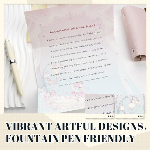 40/60 Sheets watercolor cute writing paper B5 size letter printer paper 120gsm decorative scrapbooking colored antique vintage flowers animal design Double-Sided stationery (Swan Dream) - color: Swan Dream