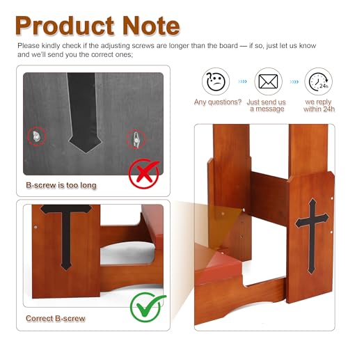Prayer Kneeler Bench with Book Rest, Adjustable Height | Foldable design, thick padding, portable prayer stool, for home church meditation use