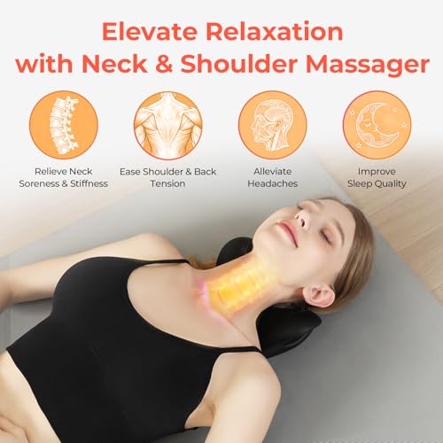 Neck and Shoulder Relaxer, Firm 18-Node Cervical Traction Pillow | Trigger-point neck stretcher, high-density foam, short daily use for neck, shoulder and upper-back tension; not for sleep