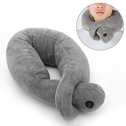 Massaging Neck Pillow Wrap, Vibrating Neck Pillow, Cordless Vibrating Massaging Neck Pillow Massage Cushion Travel Neck Head Chin Support Pillow to Relax Muscle Relieve Stress