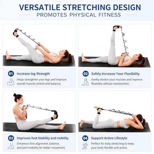 1pc Yoga Stretch Strap for Foot and Calf Stretching, Multifunction Leg Stretcher Band with Loops for Yoga, Flexibility Training, Dance, Exercise and Muscle Stretching