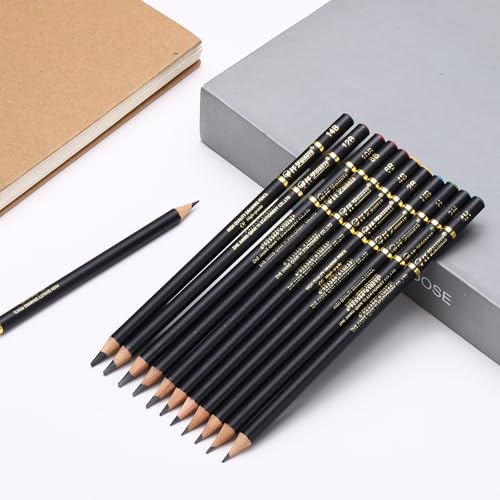 PATIKIL 12Pcs Drawing Pencils for Sketching, 10B Refill Sketch Pencils for Drawing, Graphite Art Pencil Set Professional Resistant Lead for Painting Shading Artist Office Supplies - size: 10B