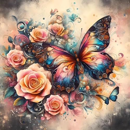 Butterfly Diamond Art Kits for Adults, Diamond Painting Kit 14x14 Inch | Diamond Painting Kits for Adults Beginners, Gem Art, 5D Full Drill, DIY Arts and Crafts for Gift Home or Decor - color: Style 40