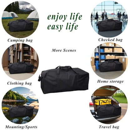 102L Extra Large Duffle Bag with Side Zipper, Heavy Duty 600D Waterproof Moving Bag for Travel & Camping, Foldable Cargo Luggage for Sports Gear with Lockable Zippers(102L) - size: 102L