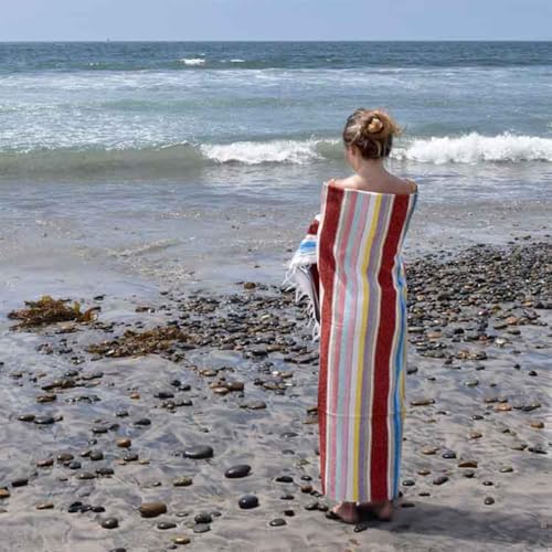 Open Road Goods Authentic Mexican Serape Blanket – 100% Cotton Falsa Throw - Multi-Color Handmade Blanket/Classic Striped Falsa Beach Blanket (Red/Rust) - color: Red/Rust