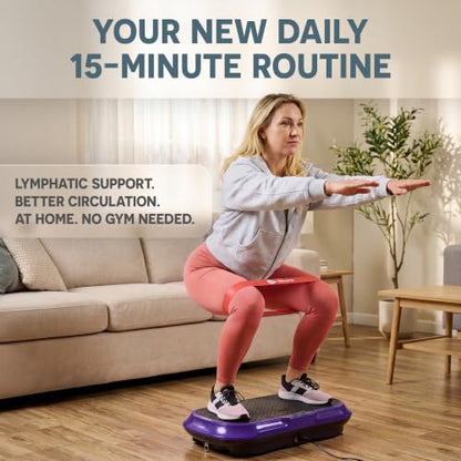Lifepro Waver Vibration Plate Exercise Machine with 99 Speeds & 10 Presets | Resistance Bands, Non-Slip Surface, 330 lbs Capacity — Vibration Plate for Lymphatic Drainage, Body Toning, Full-Body Workout - color: Purple