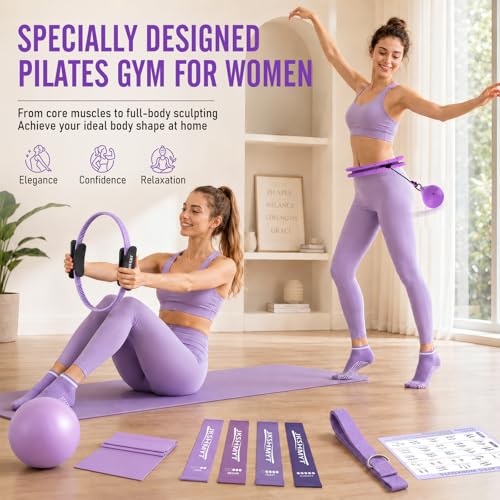 JKSHMYT Weighted Hula Infinity Fitness Hoop for Weight Loss, Pilates Kit