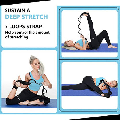 Foot and Calf Fascia Stretcher for Plantar Fasciitis, Physiotherapy Stretching Strap, Yoga Stretch Strap Improves Strength and Relief to Heel Spurs, Calf, Thigh and Hip (Black) - color: Black