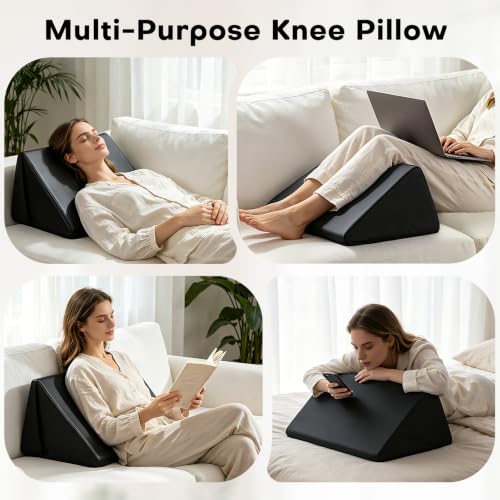 Under Knee Wedge Pillow, 20 x 16 x 12 in Triangle Bolster for Massage Table