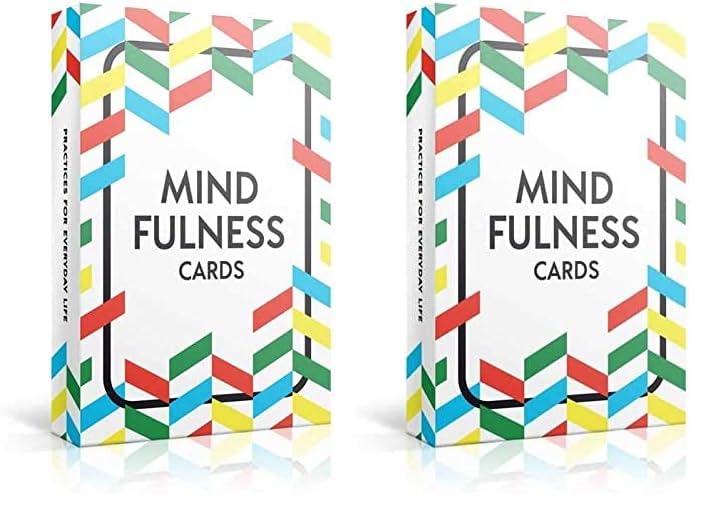 Allura & Arcia 52 Mindfulness Cards - Stress Less, Mindful Meditation, Gratitude, Kindness, Self Care & Relaxation (Pack of 2) - size: 4 x 5 x 0.75 inches (Pack of 2)