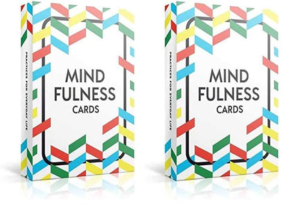 Allura & Arcia 52 Mindfulness Cards - Stress Less, Mindful Meditation, Gratitude, Kindness, Self Care & Relaxation (Pack of 2) - size: 4 x 5 x 0.75 inches (Pack of 2)