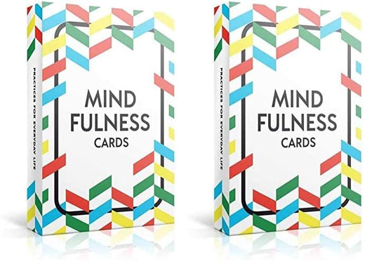 Allura & Arcia 52 Mindfulness Cards - Stress Less, Mindful Meditation, Gratitude, Kindness, Self Care & Relaxation (Pack of 2) - size: 4 x 5 x 0.75 inches (Pack of 2)
