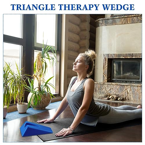 Suzile Mobilization Wedge 7.9 x 4.1 x 2 Inch Triangle Therapy Non Slip Silicone Wedge Pillow Sturdy Support for Relieve Spinal Pain Rehabilitation Tool(Blue) - color: Blue