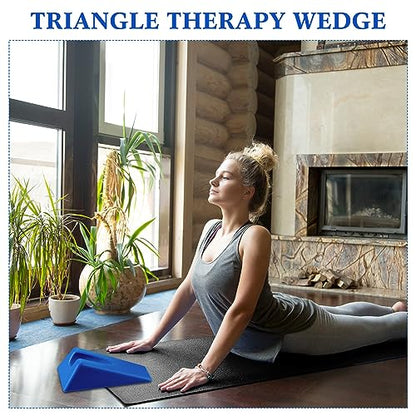 Suzile Mobilization Wedge 7.9 x 4.1 x 2 Inch Triangle Therapy Non Slip Silicone Wedge Pillow Sturdy Support for Relieve Spinal Pain Rehabilitation Tool(Blue) - color: Blue